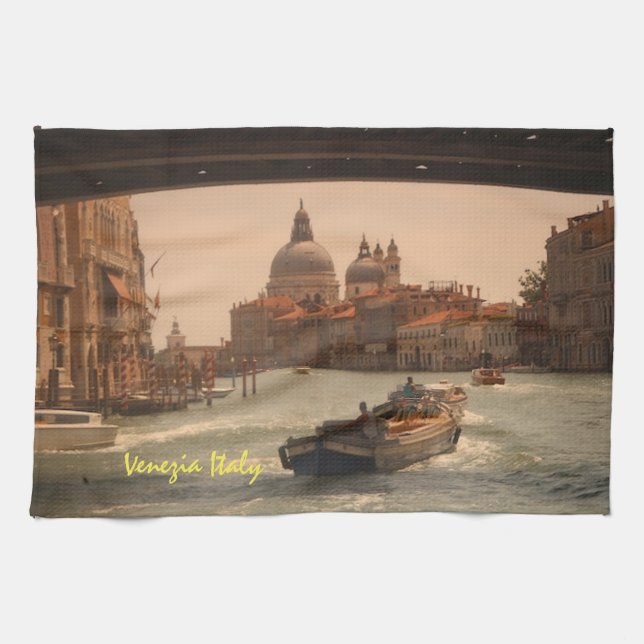 Venice Italy Grand Canal Vintage  Kitchen Towel (Horizontal)