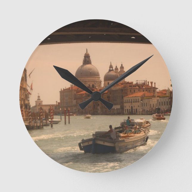Venice Italy Grand Canal Vintage  Round Clock (Front)