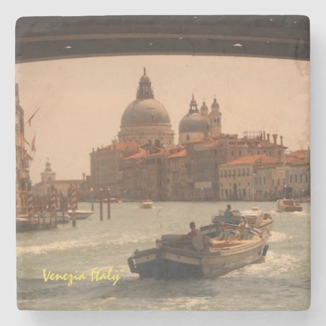 Venice Italy Grand Canal Vintage  Stone Coaster (Front)