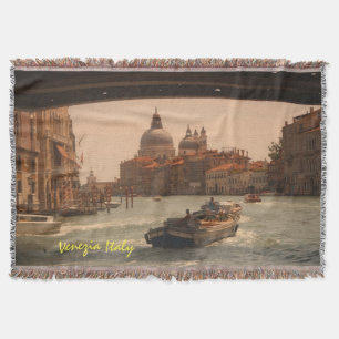 Venice Italy Grand Canal Vintage  Throw Blanket