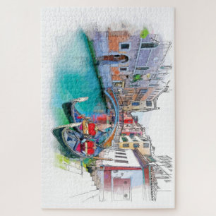 Venice Italy Hand Drawn Landscape Jigsaw Puzzle
