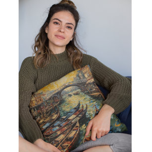 Venice, Italy, in van Gogh style Throw Pillow