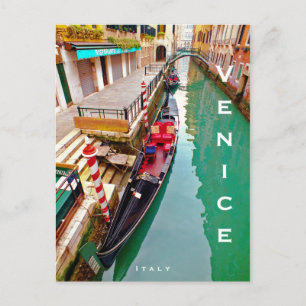 Venice, Italy (IT) - Colourful Gondola Station Postcard