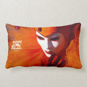 Venice, Italy (IT) - Orange Carnival Costume Lumbar Pillow