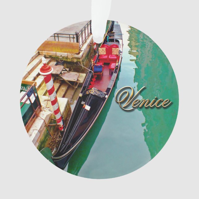 Venice, Italy (IT) - Two Colourful Gondolas Ornament (Front)