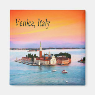 Venice, Italy Orange Sunset Beautiful View Magnet