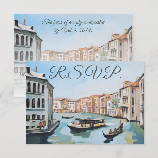 Venice, Italy Painting RSVP Card (Front/Back)