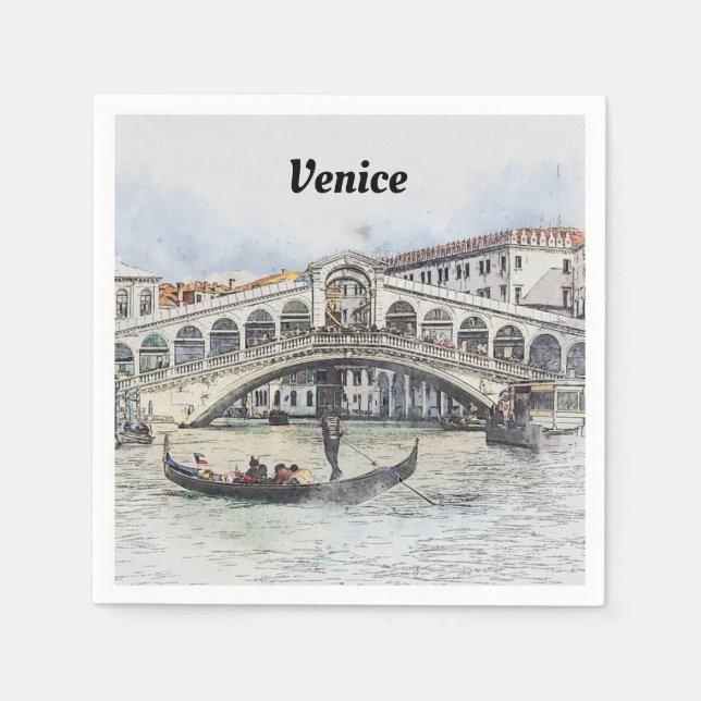 Venice Italy Party Napkins (Front)
