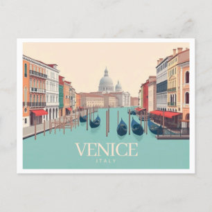 Venice Italy Pastel Travel Design Postcard
