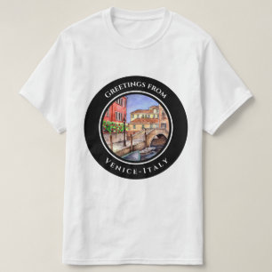 Venice Italy Pen and Wash Watercolor Painting T-Shirt