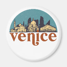 Venice Italy Retro City Skyline Cityscape Art Magnet