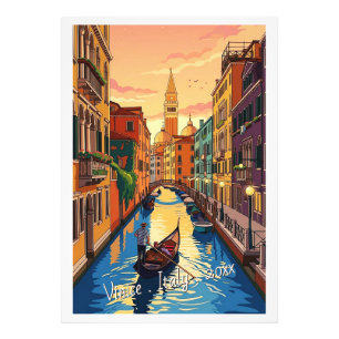 Venice Italy Retro Travel  Photo Print
