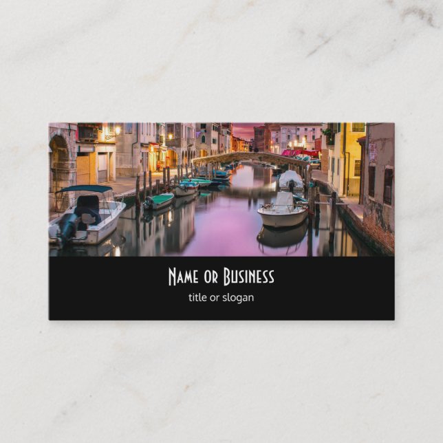 Venice, Italy Scenic Canal & Venetian Architecture Business Card (Front)