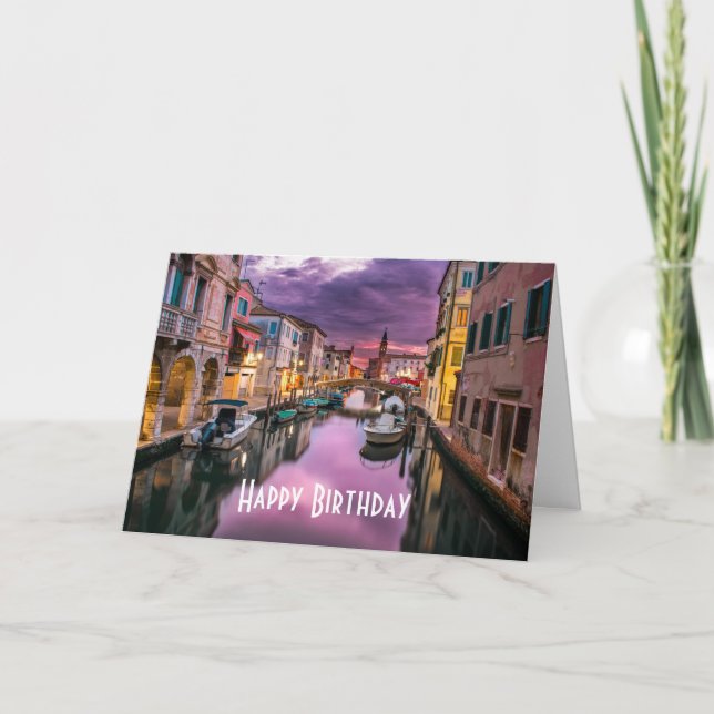 Venice, Italy Scenic Canal & Venetian Architecture Card (Front)