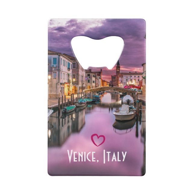 Venice, Italy Scenic Canal & Venetian Architecture Wallet Bottle Opener (Front)