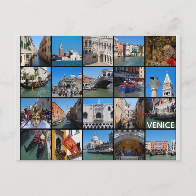 Venice Italy Travel Photo Collage Postcard (Front)