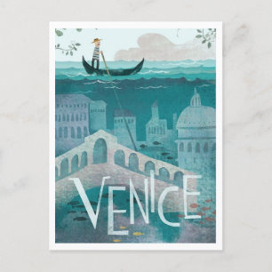 Venice, Italy, Travel Retro Postcard
