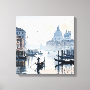 Venice Italy Travel Souvenir Watercolor Canvas Print