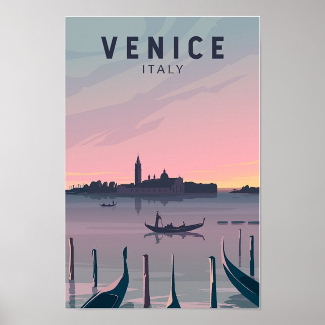 Venice Italy Travel Vintage Art Poster (Front)