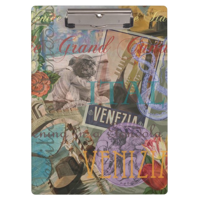 Venice Italy Travel Vintage Pretty Colourful Art Clipboard (Front)