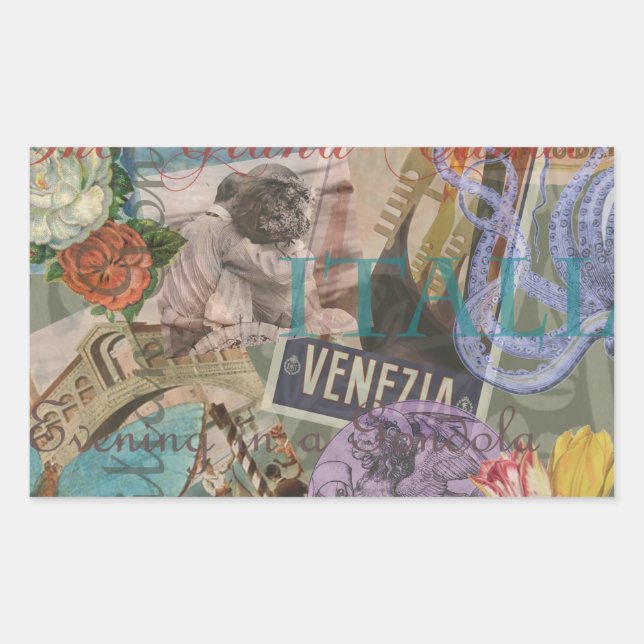 Venice Italy Travel Vintage Pretty Colourful Art Sticker (Front)