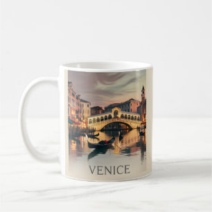 Venice Italy Vacation Canal Bridge Twilight Retro Coffee Mug