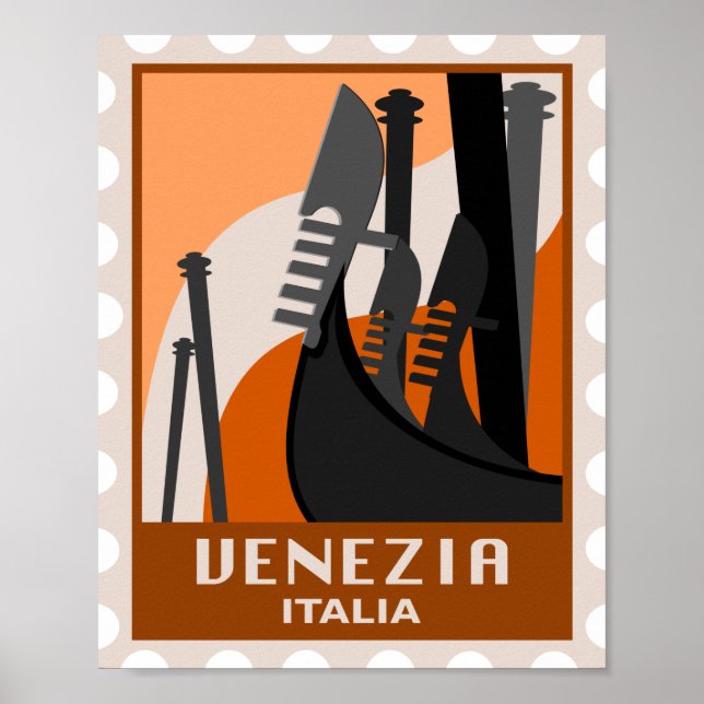 Venice Italy, Venezia Italia, Vintage Italian Poster (Front)