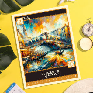 Venice, Italy Vintage Painting Postcard