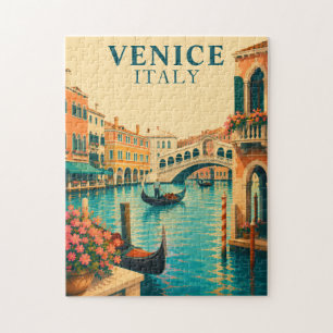 Venice Italy Vintage Travel Grand Canal Gondola Jigsaw Puzzle