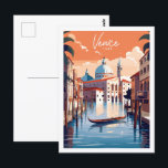 Venice Italy vintage travel place illustration Postcard<br><div class="desc">Venice Italy vintage travel place illustration</div>
