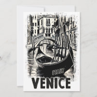 Venice Italy Vintage Travel Postcard Retro Art