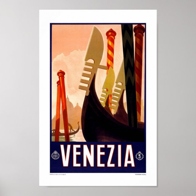 Venice Italy Vintage Travel Poster (Front)
