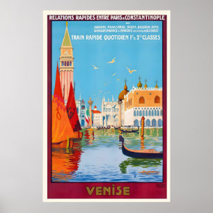 Venice Italy Vintage Travel Poster
