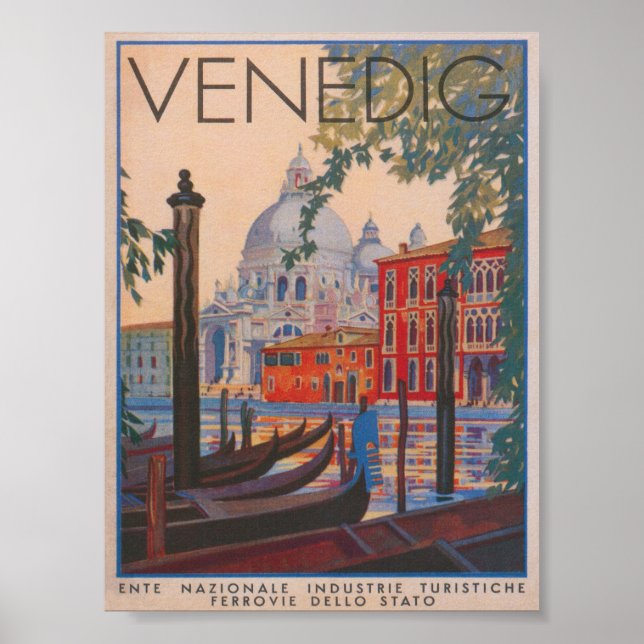 Venice Italy Vintage Travel Poster (Front)