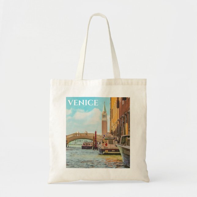 Venice Italy Vintage Travel Poster Tote Bag (Front)