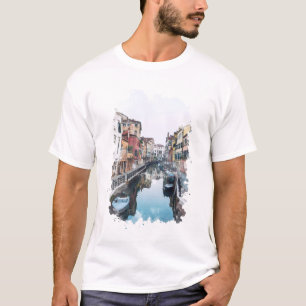 Venice Italy Watercolor Art T-Shirt