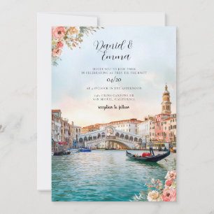 Venice Italy Watercolor Wedding Invitation