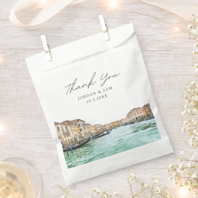 Venice Italy Wedding Photo Personalized  Favour Bag (Clipped)