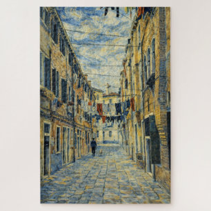 Venice Laundry Street Van Gogh Style Art Puzzle