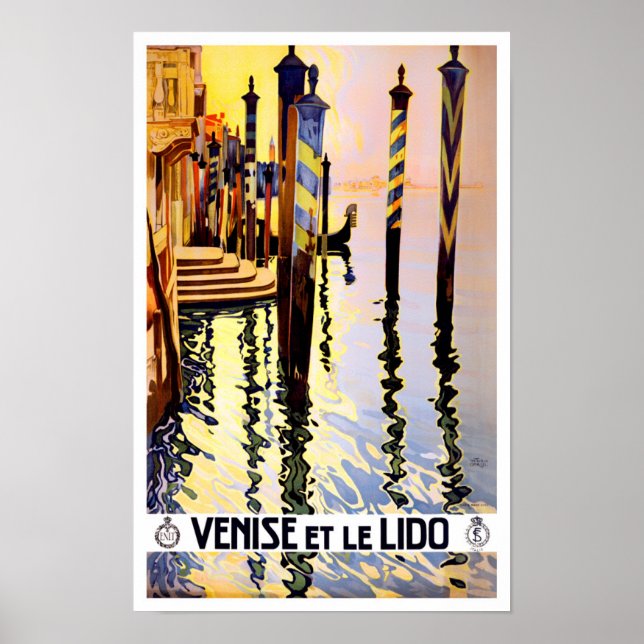 Venice Lido Italy vintage travel Poster (Front)