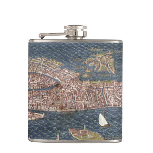 VENICE: MAP, 16TH CENTURY HIP FLASK