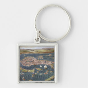 VENICE: MAP, 16TH CENTURY KEYCHAIN