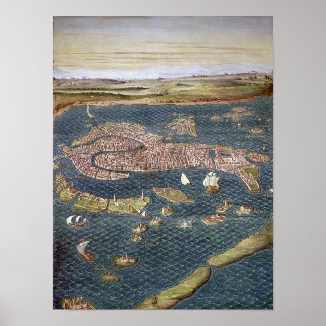 VENICE: MAP, 16TH CENTURY POSTER (Front)