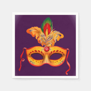 Venice mask masquerade ball or party napkin