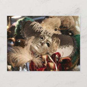 Venice masks postcard