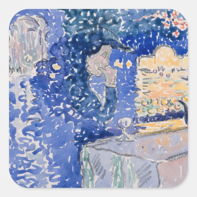 Venice Night of the Festival of the Redeemer Square Sticker (Front)