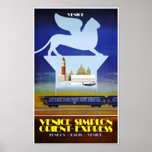 Venice, Orient Express travel poster