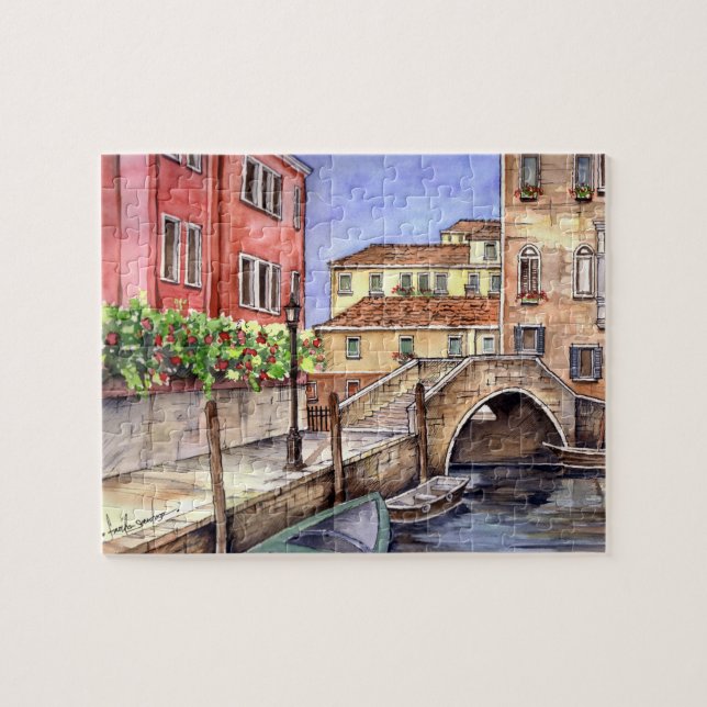 Venice - Pen & Wash Watercolor Jigsaw Puzzle (Horizontal)