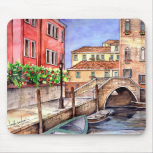 Venice - Pen & Wash Watercolor Mouse Pad