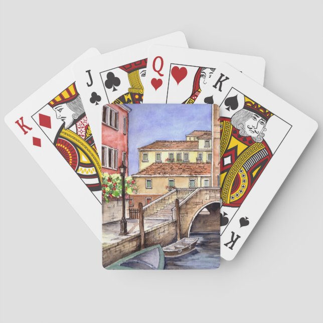 Venice - Pen & Wash Watercolor Playing Cards (Back)